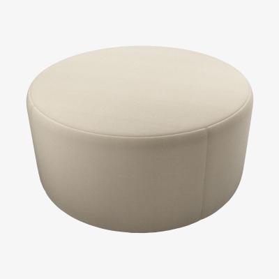 Sofa.com Luna Large Round Footstool in Pennine Stone Organic Smart Cotton