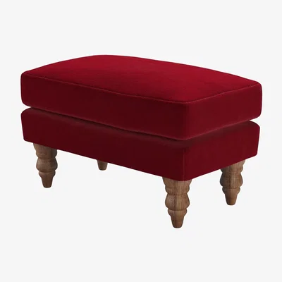 Sofa.com Isla Small Rectangular Footstool in Malbec Cotton Matt Velvet