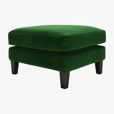 Sofa.com Izzy Medium Rectangular Footstool in Putting Green Aquaclean Clever Velvet