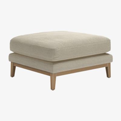 Sofa.com Costello  Large Rectangular Footstool in Pampas Hygge Smart Linen