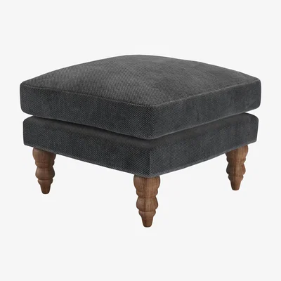 Sofa.com Isla Small Square Footstool in Raven Speckled Chenille