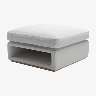 Sofa.com Ren Modular Storage Footstool in Alabaster Brushed Linen Cotton