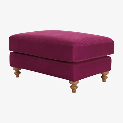 Sofa.com Teddy Large Rectangular Footstool in Persian Rose Smart Velvet