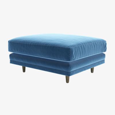 Sofa.com Marco Large Rectangular Footstool in Bahama Cotton Matt Velvet