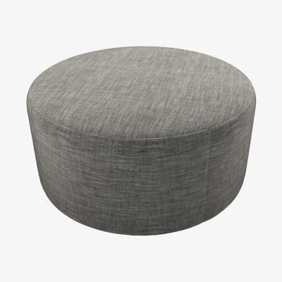 Sofa.com Luna Large Round Footstool in Liquorice Baylee Multi-Tone Viscose Linen