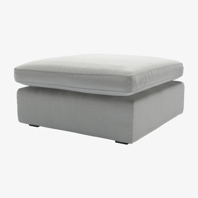 Sofa.com Long Island Slim Medium Rectangular Footstool in Wishing Well Organic Smart Cotton