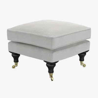 Sofa.com Bluebell Medium Rectangular Footstool in Shearling Hygge Chunky Weave