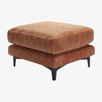 Sofa.com Boston Medium Rectangular Footstool in Pomegranate Bubble Velvet