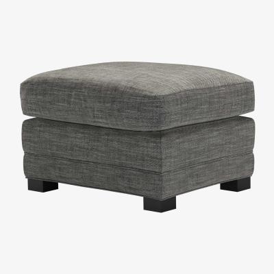 Sofa.com Aissa Medium Rectangular Footstool in Liquorice Baylee Multi-Tone Viscose Linen