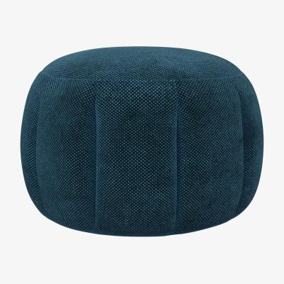 Sofa.com Harper Round Footstool in Mineral Mist Speckled Chenille