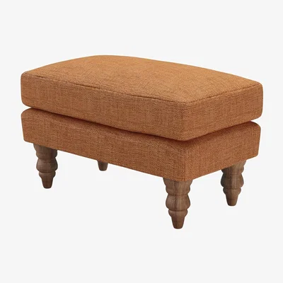 Sofa.com Isla Small Rectangular Footstool in Terracotta Florence Textured Weave