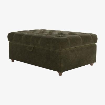Sofa.com Valentin Medium Rectangular Storage Footstool in Juniper Aquaclean Clever Chenille