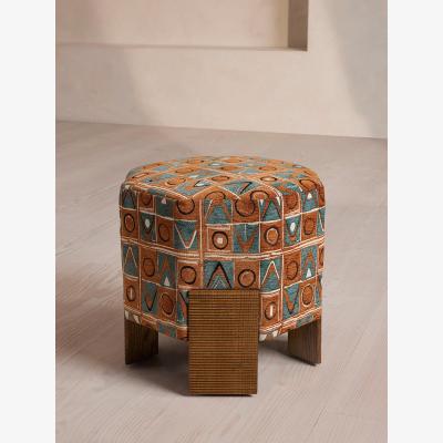 Soho Home Alvin Footstool, Lumi Jacquard