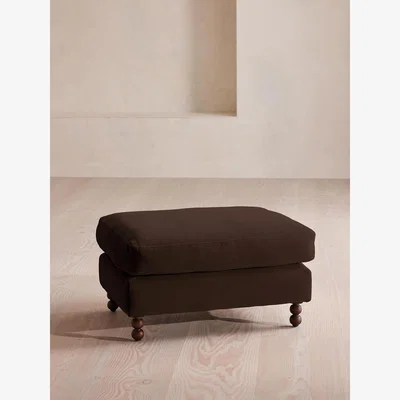 Soho Home Audrey Rectangle Ottoman, Sofa, Velvet, Chocolate