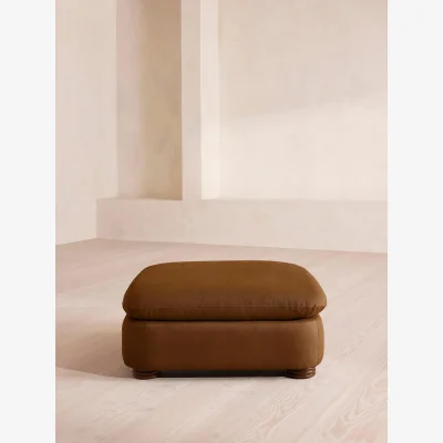 Soho Home Rava Ottoman, Linen, Terracotta, UK