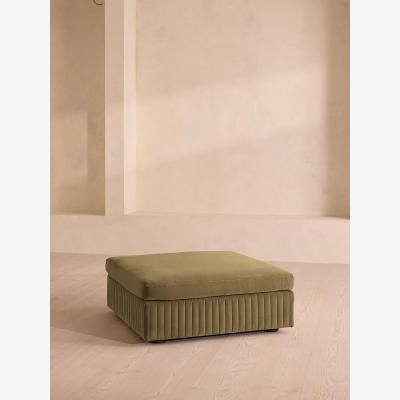 Soho Home Oona Ottoman, Velvet Lichen
