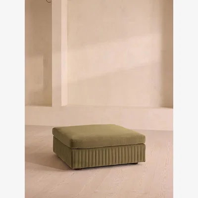 Soho Home Oona Ottoman, Velvet Lichen