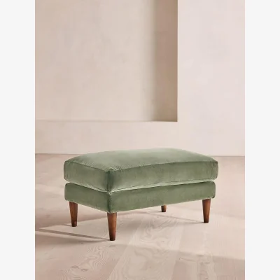 Soho Home Reya Ottoman Velvet, Seafoam, UK