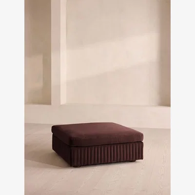 Soho Home Oona Ottoman, Velvet, Aubergine, UK