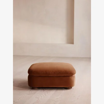 Soho Home Rava Ottoman, Velvet, Cinnamon, UK