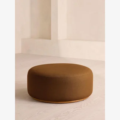 Soho Home Aline Ottoman, Linen, Terracotta, UK