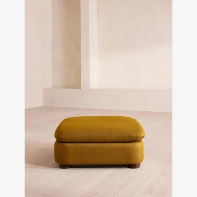 Soho Home Rava Ottoman, Linen, Turmeric, UK