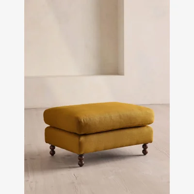 Soho Home Audrey Rectangle Ottoman, Linen, Turmeric, UK