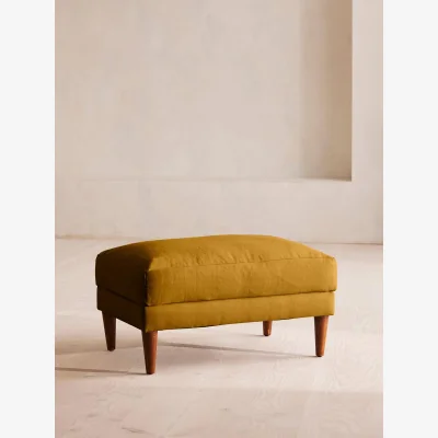 Soho Home Reya Ottoman, Linen, Turmeric, UK