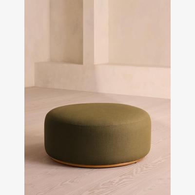 Soho Home Aline Ottoman, Linen, Olive