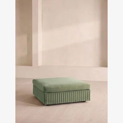Soho Home Oona Ottoman, Velvet, Seafoam, UK