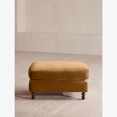 Soho Home Audrey Rectangle Ottoman, Velvet, Mustard