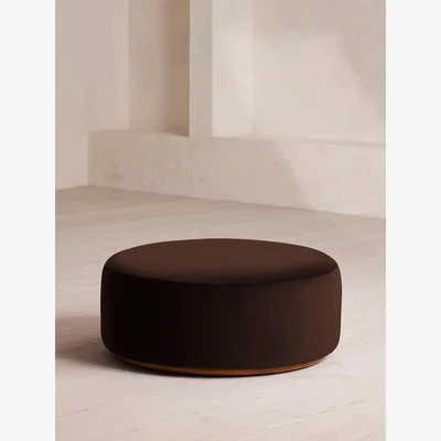 Soho Home Aline Ottoman, Velvet, Chocolate