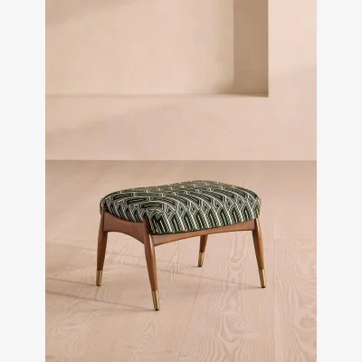 Soho Home Theodore Footstool, Vende Jacquard, Olive, UK