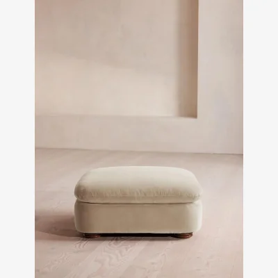 Soho Home Rava Ottoman, Velvet, Oyster, UK