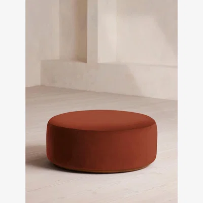 Soho Home Aline Ottoman, Velvet, Rust