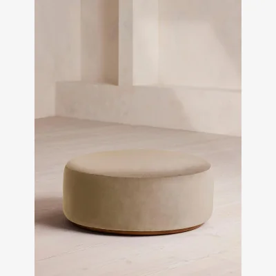Soho Home Aline Ottoman, Velvet, Oyster, UK