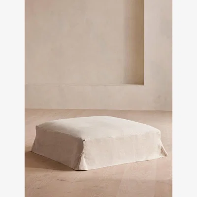 Soho Home Roma Square Ottoman, Linen, Bisque