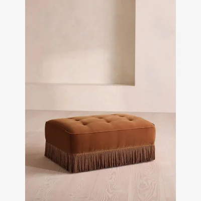 Soho Home Elowen Ottoman, Velvet, Cinnamon, UK