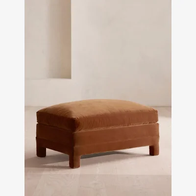Soho Home Ashford Ottoman, Velvet, Cinnamon, UK