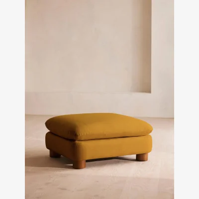 Soho Home Vivienne Ottoman, Linen, Turmeric, UK