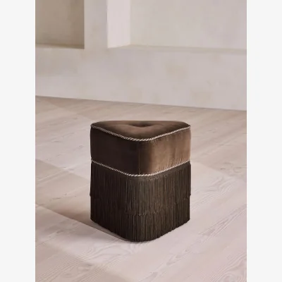 Soho Home Marta Footstool, Velvet, Chocolate, UK