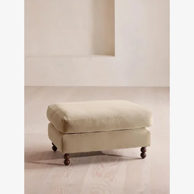 Soho Home Audrey Rectangle Ottoman, Velvet, Oyster, UK