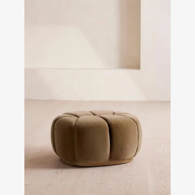 Soho Home Garret Footstool, Velvet Truffle, UK