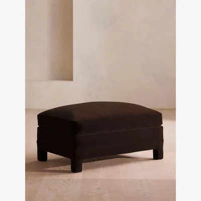 Soho Home Ashford Ottoman, Velvet, Chocolate