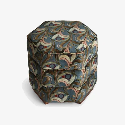 Soho Home Lyla Footstool, Obie Printed Velvet, Multi