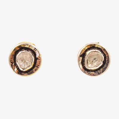 Wolf & Badger Women's Gold Ottoman Diamond Circle Earrings | 1610Istanbul