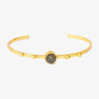 Wolf & Badger Women's Gold / Grey Filiz Labradorite Bangle | Ottoman Hands