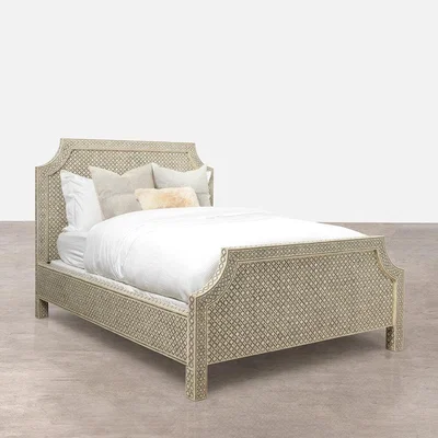 Amara Made Goods - Dustin Bed - Natural Bone/Grey - King