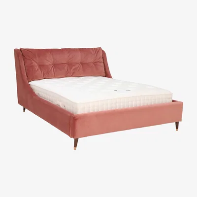Barker and Stonehouse Low End Double/King/Super King Fabric Bed Frame - Rose/Pink - Barker &amp; Stonehouse