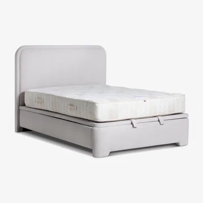 Barker and Stonehouse Tilbury King Bed Frame & Curved Headboard, Grey Fabric | Barker & Stonehouse